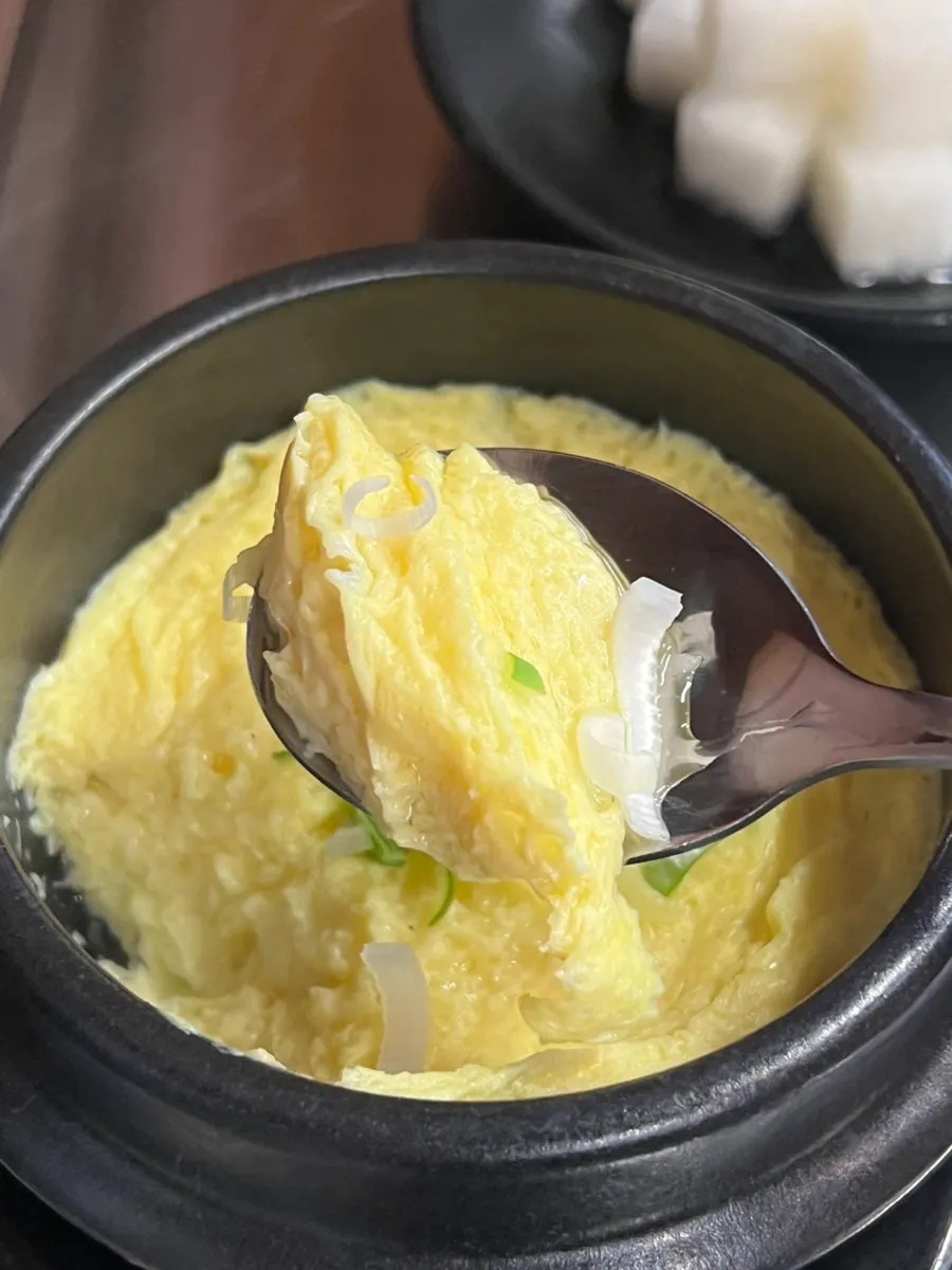Soft steamed egg accompaniment