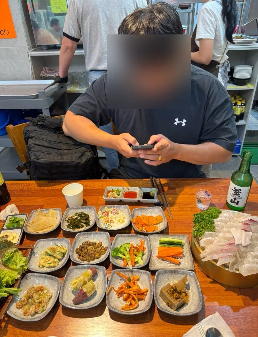 모듬회 접시 클로즈업