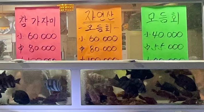 주문한 자연산 모듬회 소자 한 상