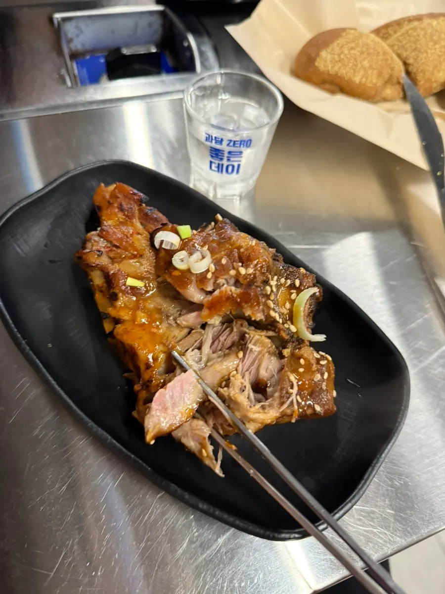 A palm-sized piece of bone grill meat