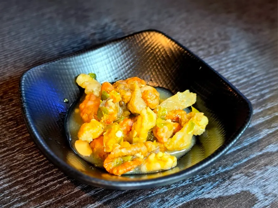 Omandungi (sea pineapple) served as a side dish