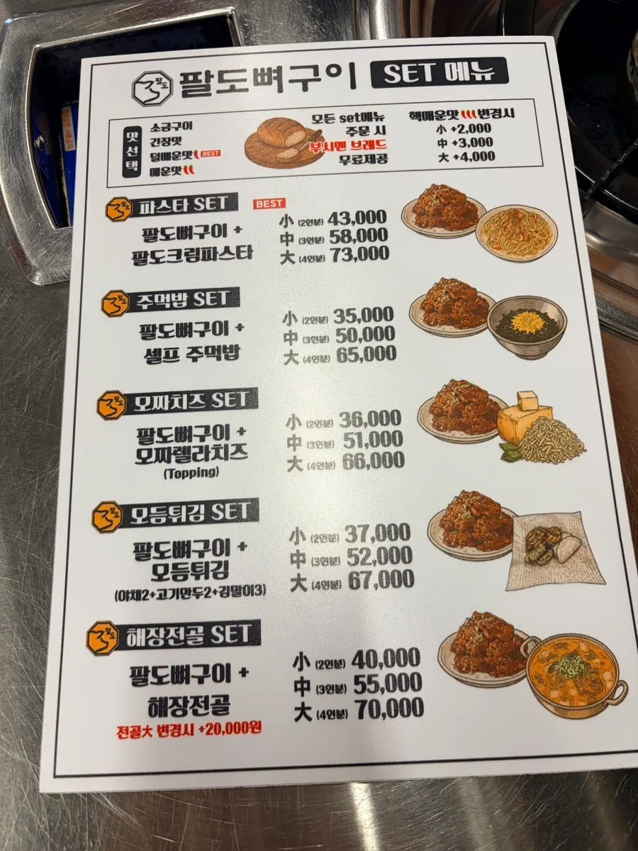 Paldo Ppyeogui menu and prices