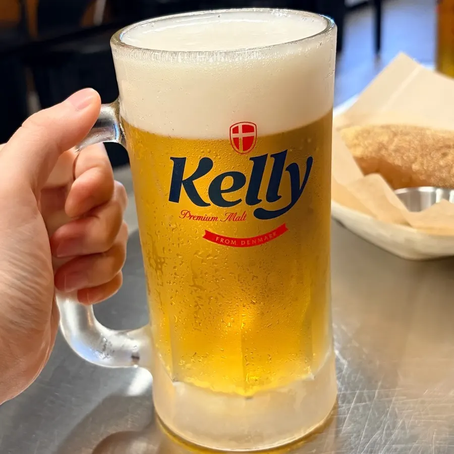 Draft beer in a chilled glass
