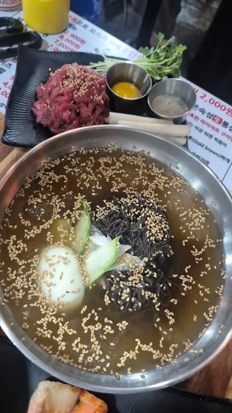A bowl of cold noodles enjoyed to finish the meal
