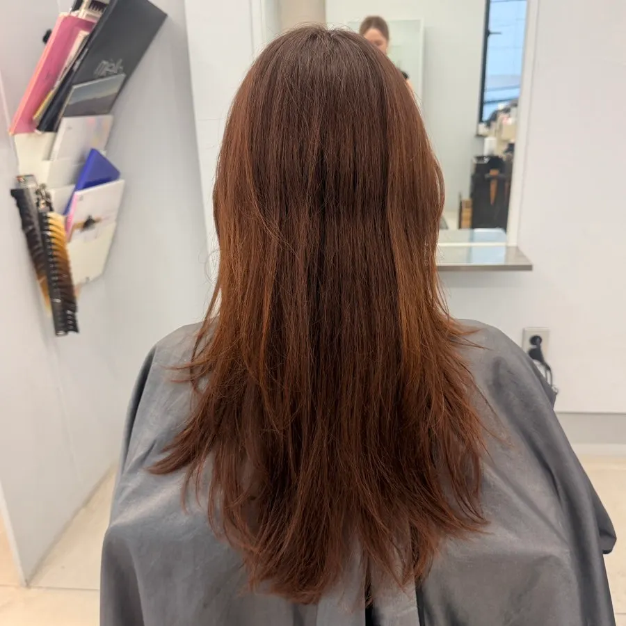 Hair condition before the layered perm treatment