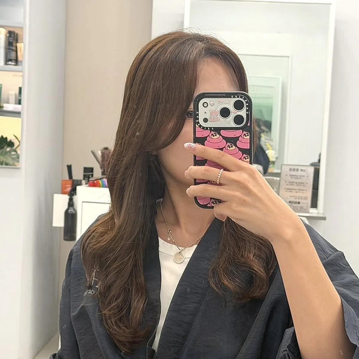 Finishing the perm with side straightening