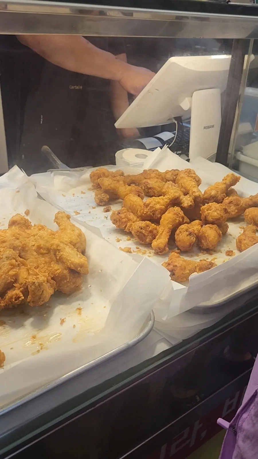 Old-style whole fried chicken parts menu sold by the piece
