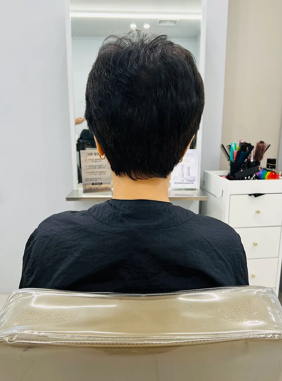 볼륨펌 전 짧은 머리 상태