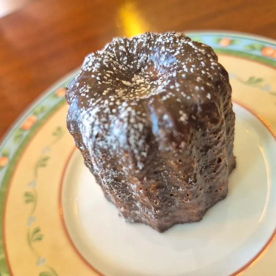 Canelé dessert, crisp outside and moist inside