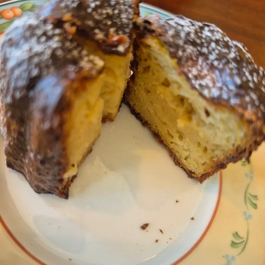 House-baked canelé dessert