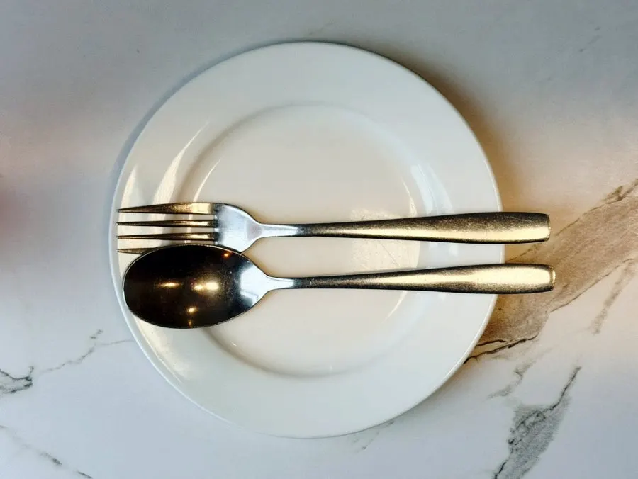 Neatly arranged table setting