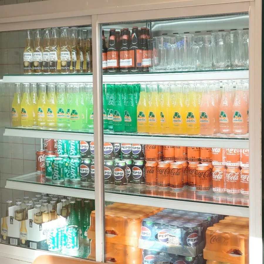 Taco Dot's self-serve drinks corner