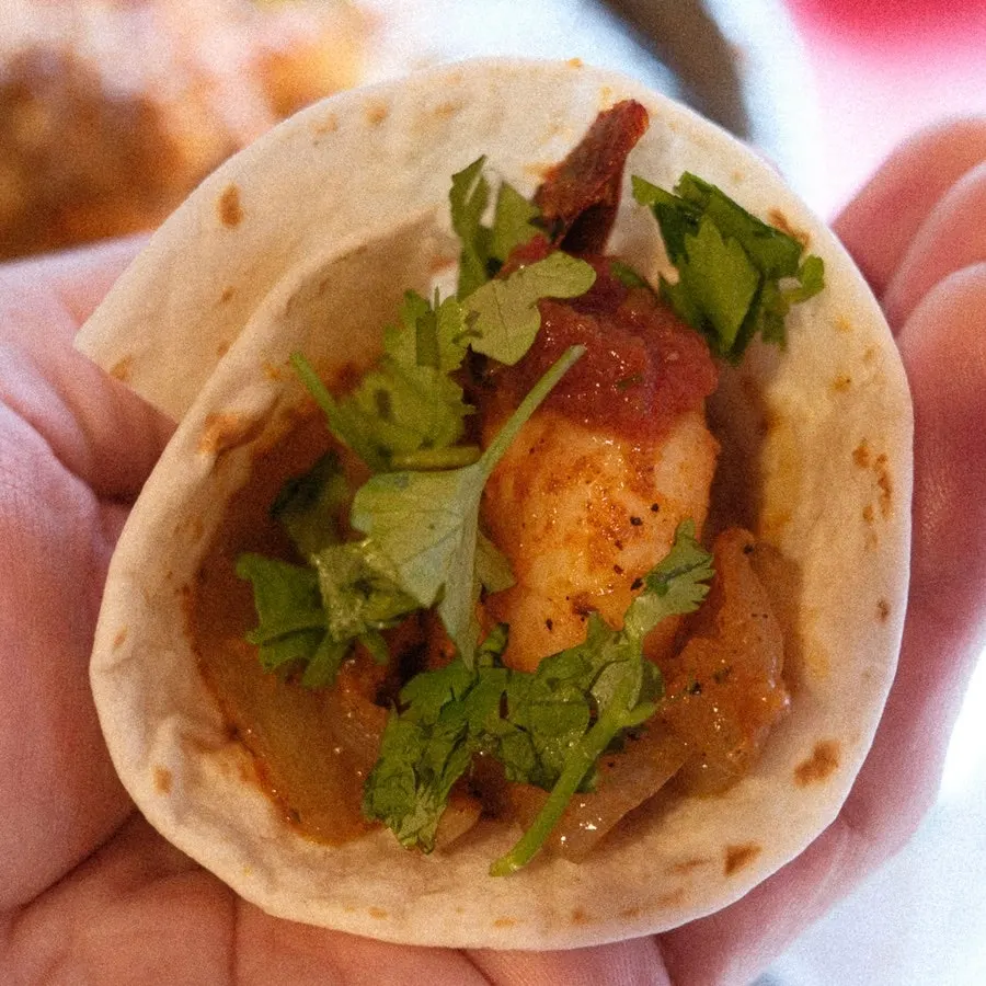 Eating Taco Dot's fajita platter