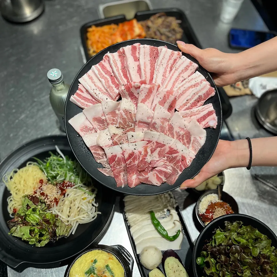 Taedon pork belly spread served alongside Saero and Terra