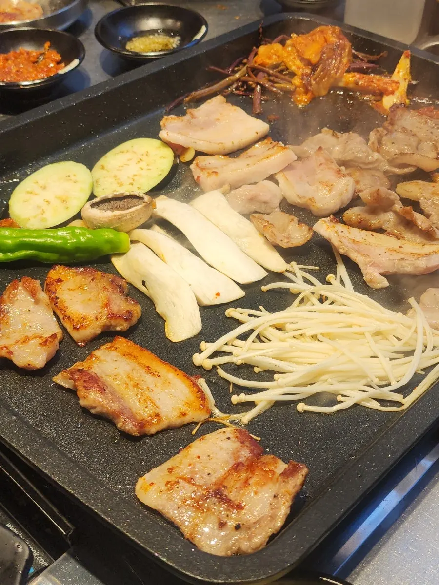 A grilled piece of antibiotic-free pork belly
