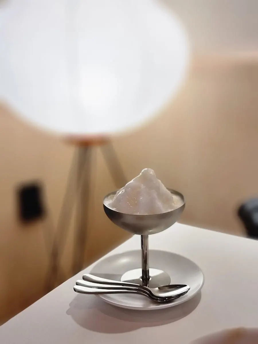 Pear sorbet dessert at Taegyeongok