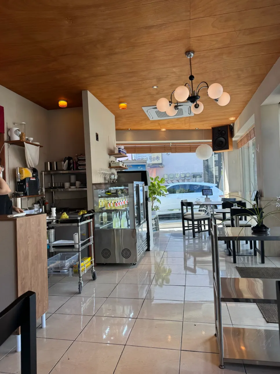 Bar-style seating at Taegyeongok, good for solo dining