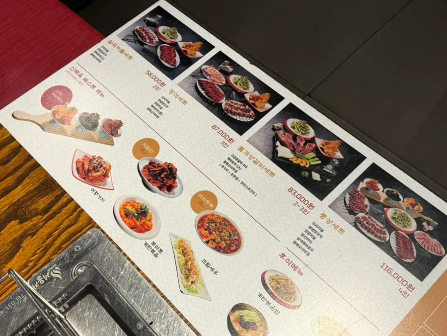 Seats with partitions at Sinbaegok Lamb Skewers Taejeon Branch