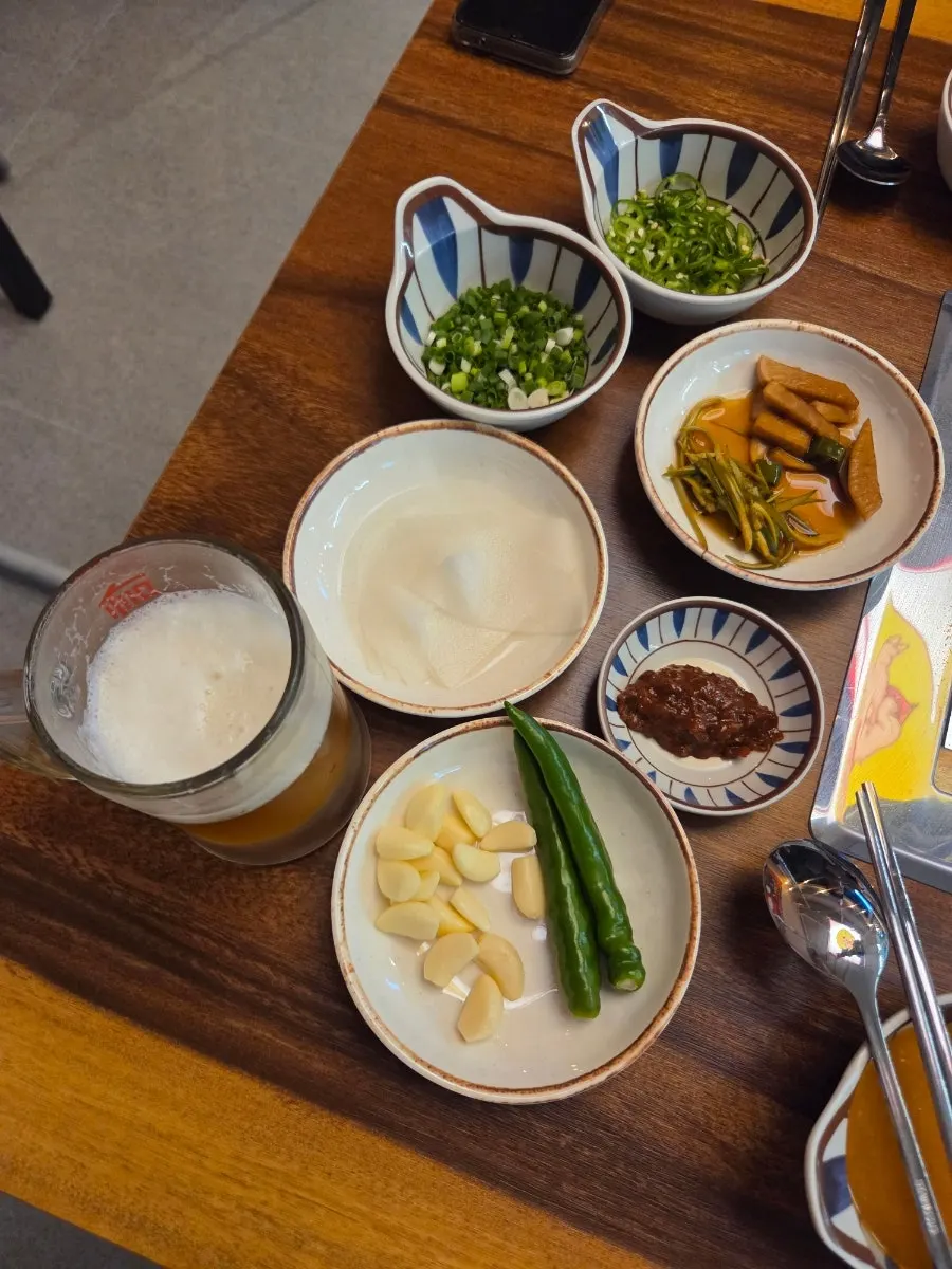 Homemade sauce mixed with chili for the makchang