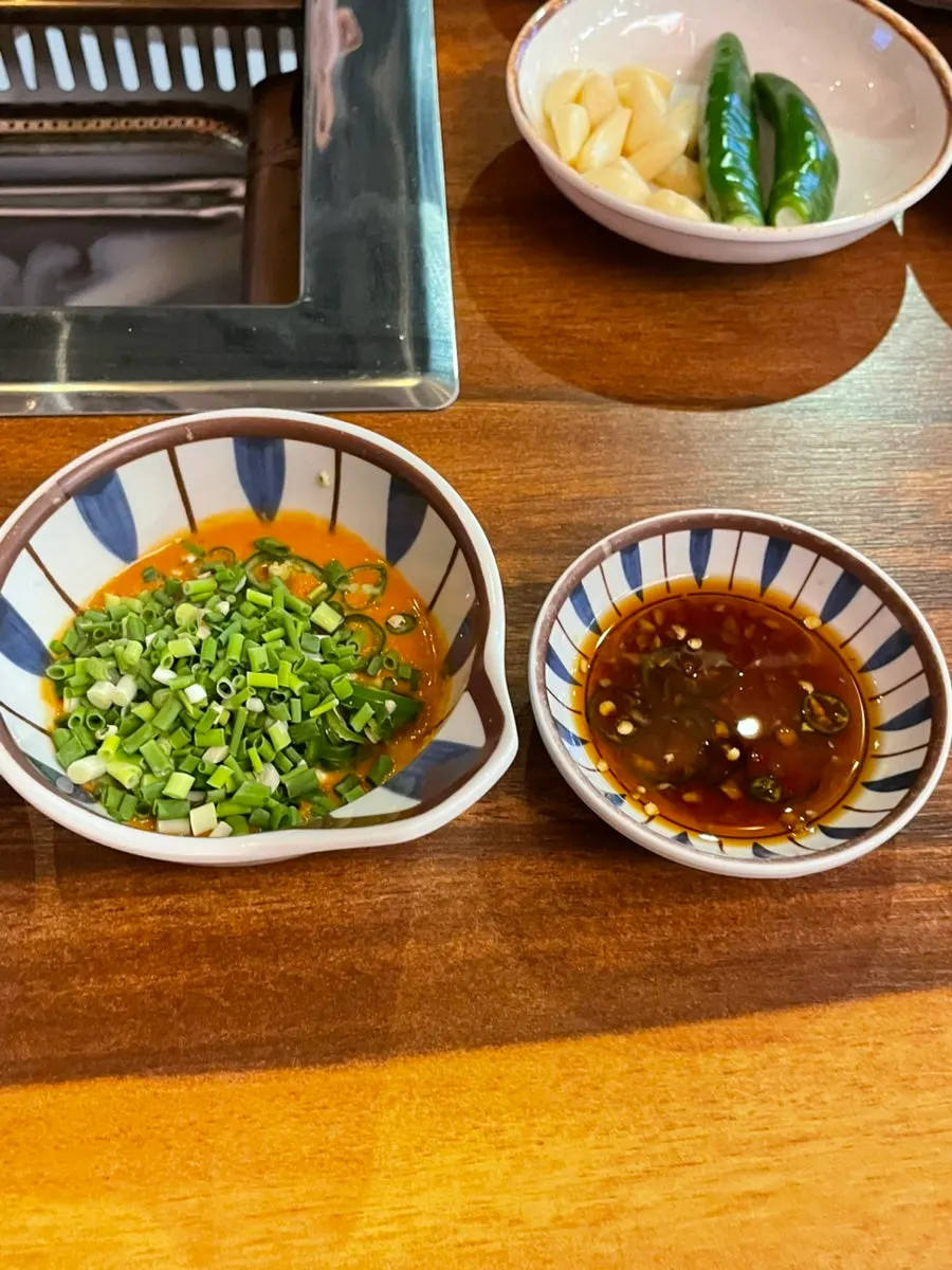 Various types of makchang dipping sauce