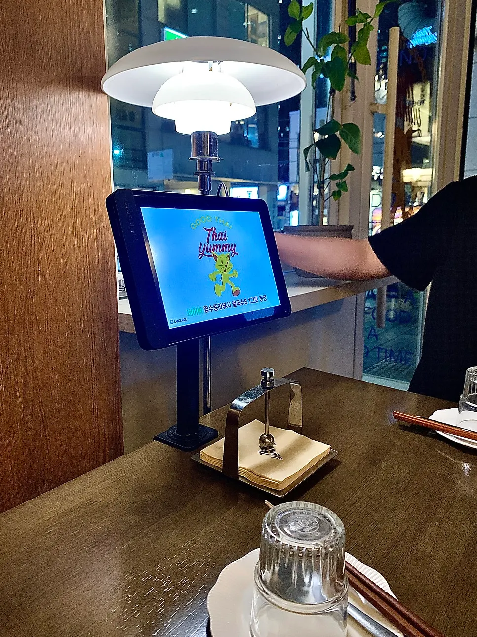 Ordering tablet on the table at Thai Yami
