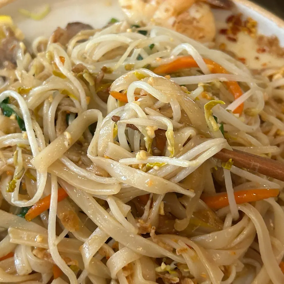 팟타이 쌀국수 면 클로즈업