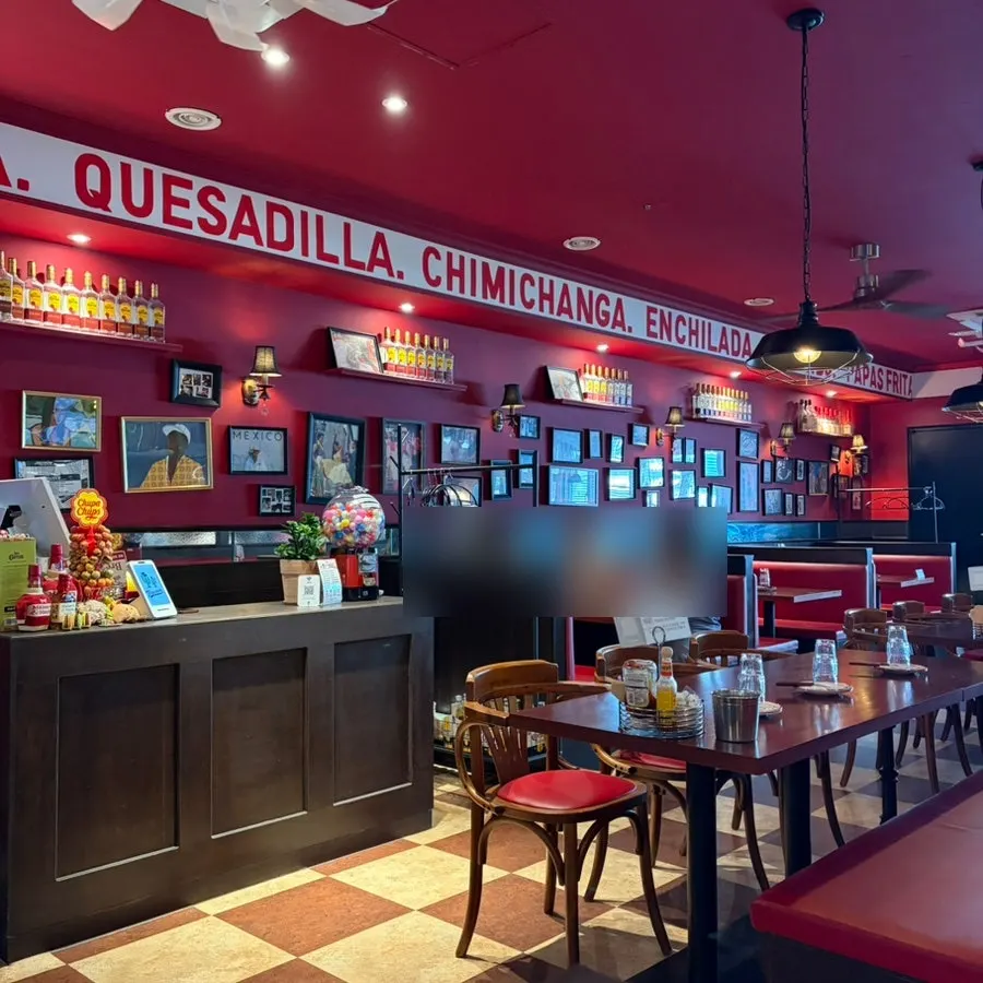 Widely spaced seating at Taqueros Magok Main Branch