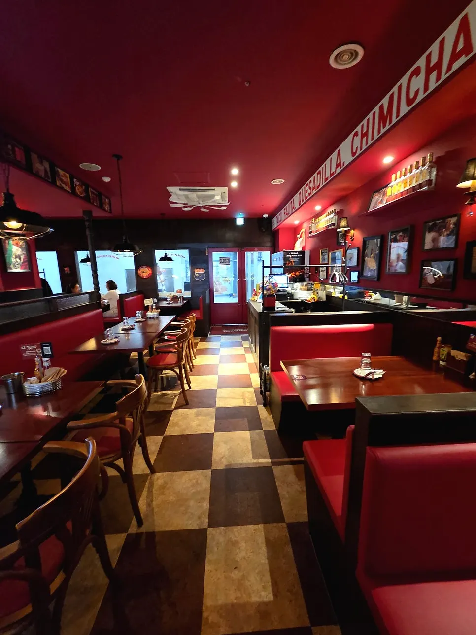 Interior view showing the open kitchen