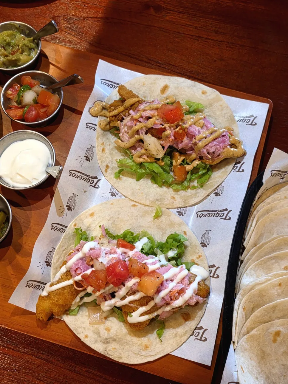 Cross-section of the fried chicken taco