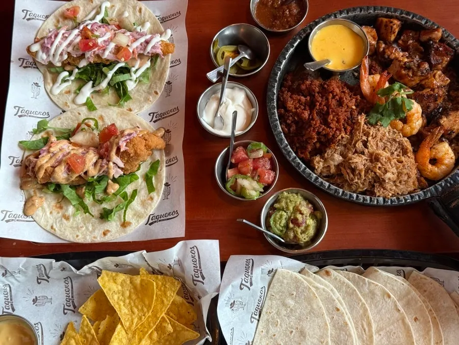 Mexican dish spread at Taqueros Magok Main Branch