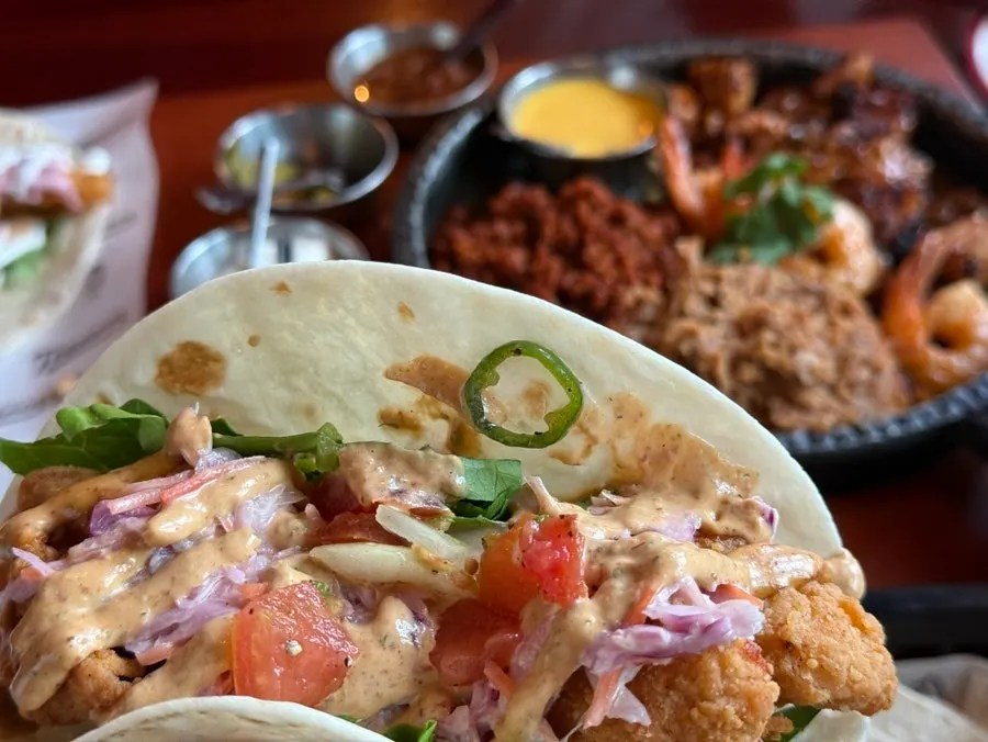 Close-up of food at Taqueros, a Magok Mexican dining spot