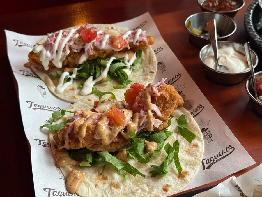 Tacos and fajita arranged as part of the couple set