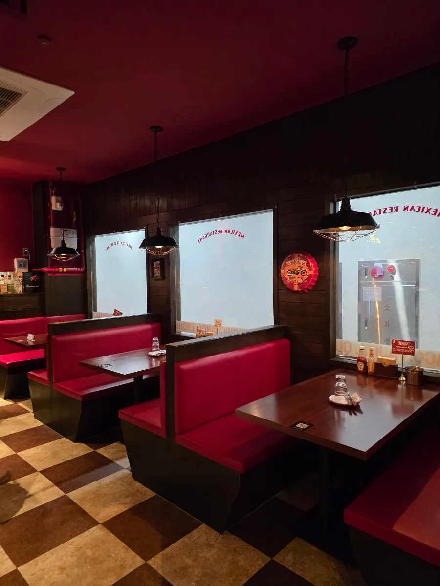 Dining hall with sofa seating at Taqueros Magok Main Branch