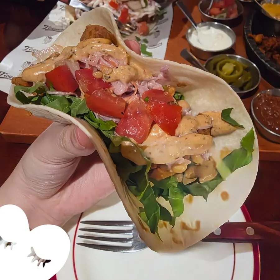 Taqueros chicken taco made with fried chicken