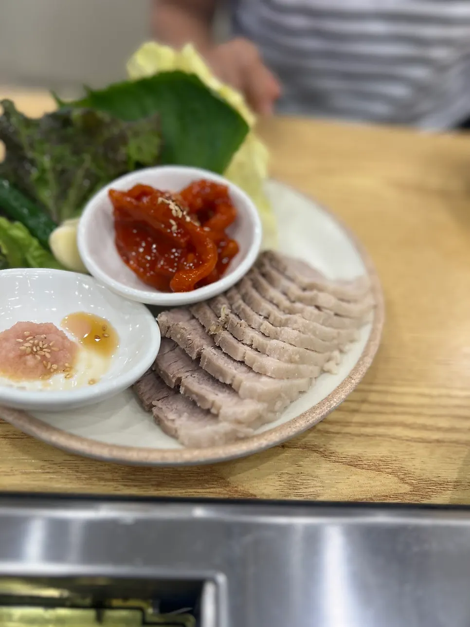 Plump scallop dipped in soy sauce