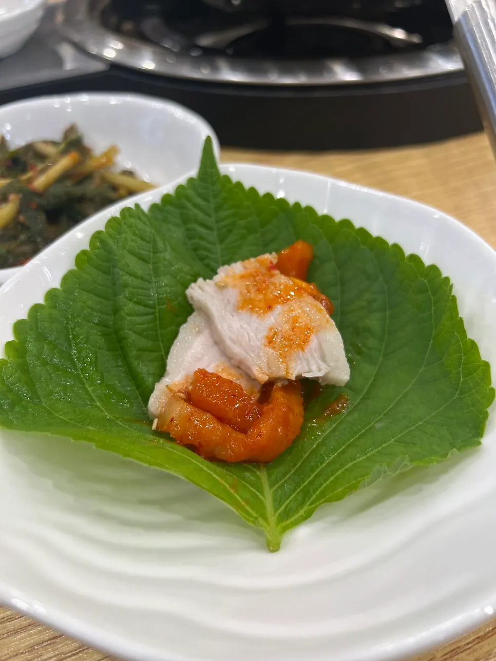 Plate of glossy bossam boiled pork