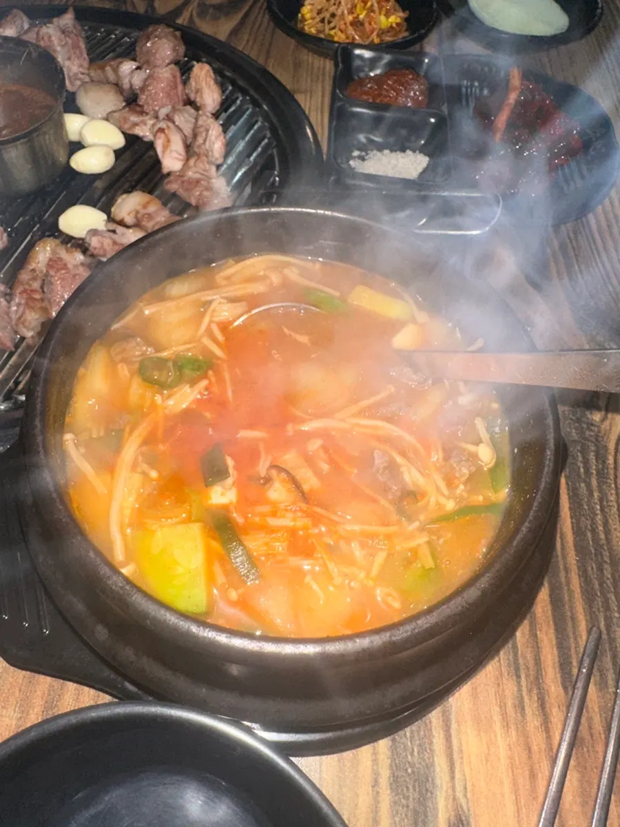 Jeju pork neck dipped in salted seafood sauce