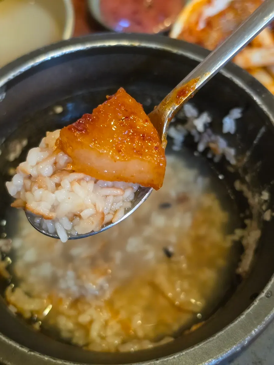 푹 익은 무조림과 숭늉