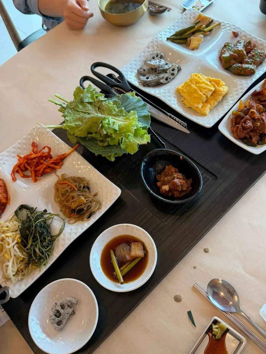 A generous table full of side dishes