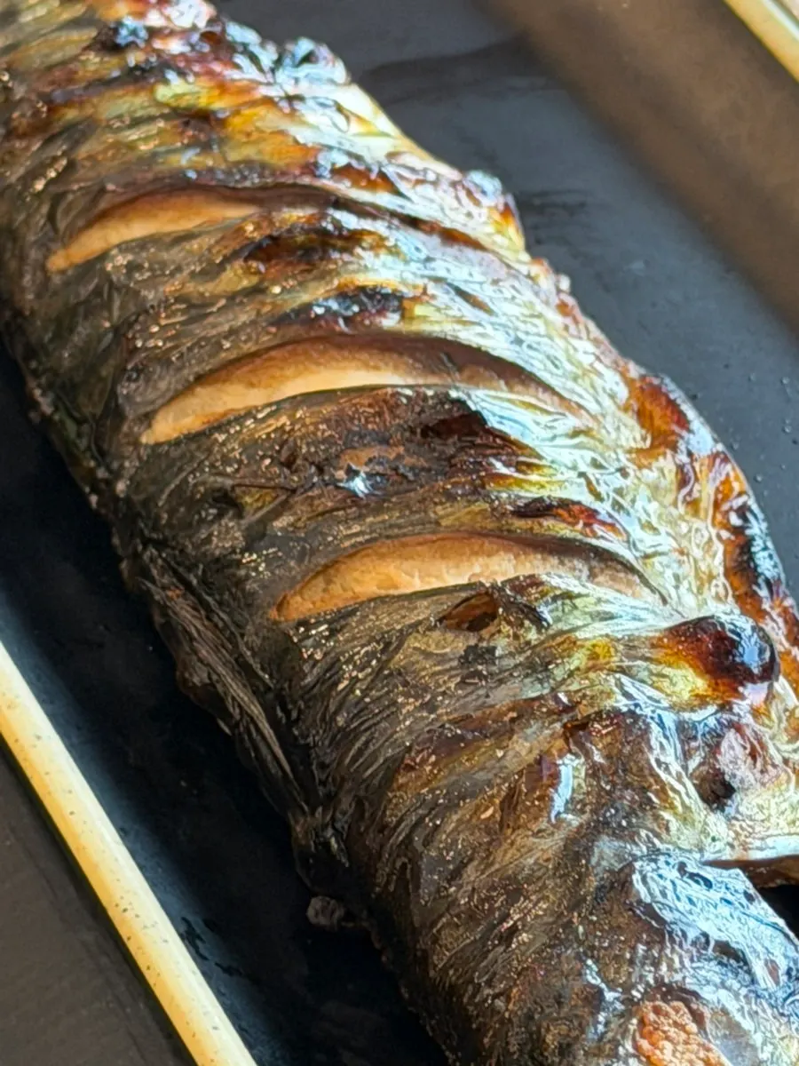 Grilled mackerel set served with rice