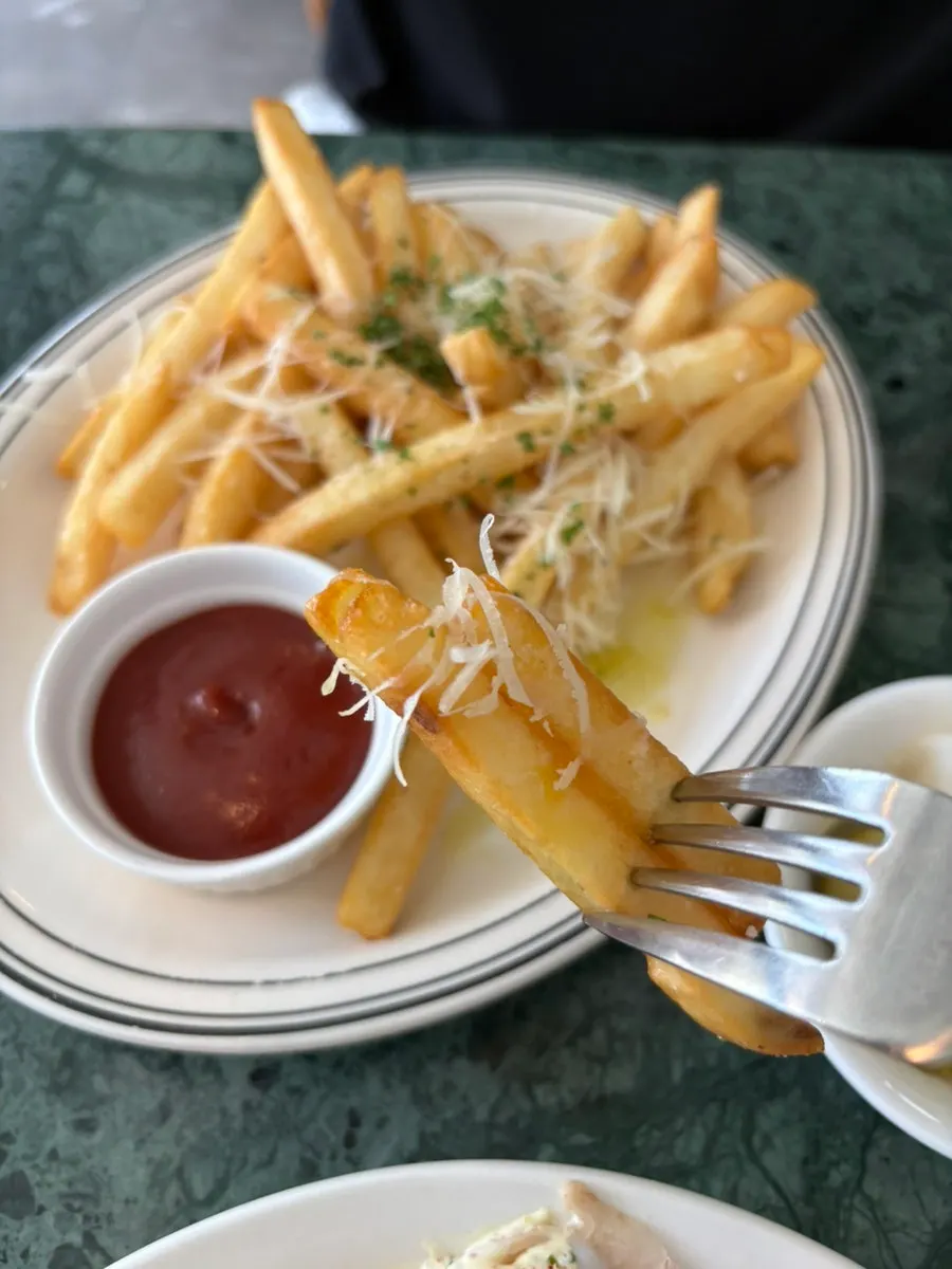 Truffle mushroom pasta coated in sauce