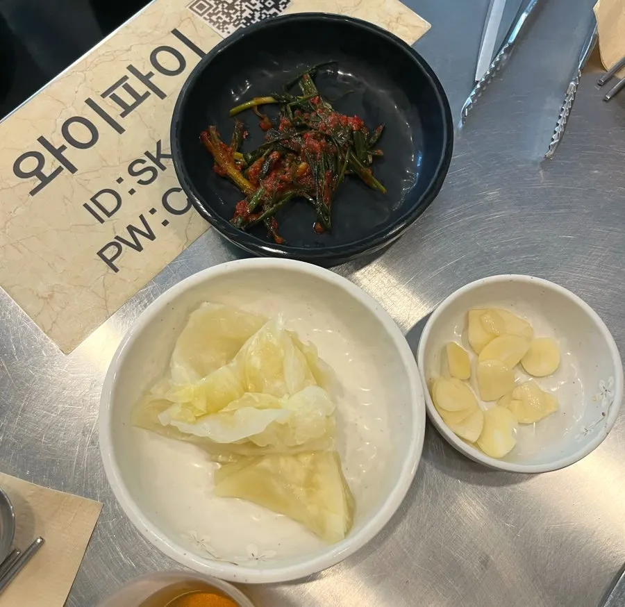 Full spread of side dishes on the table