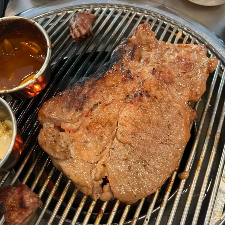 Plate of ordered marinated pork ribs
