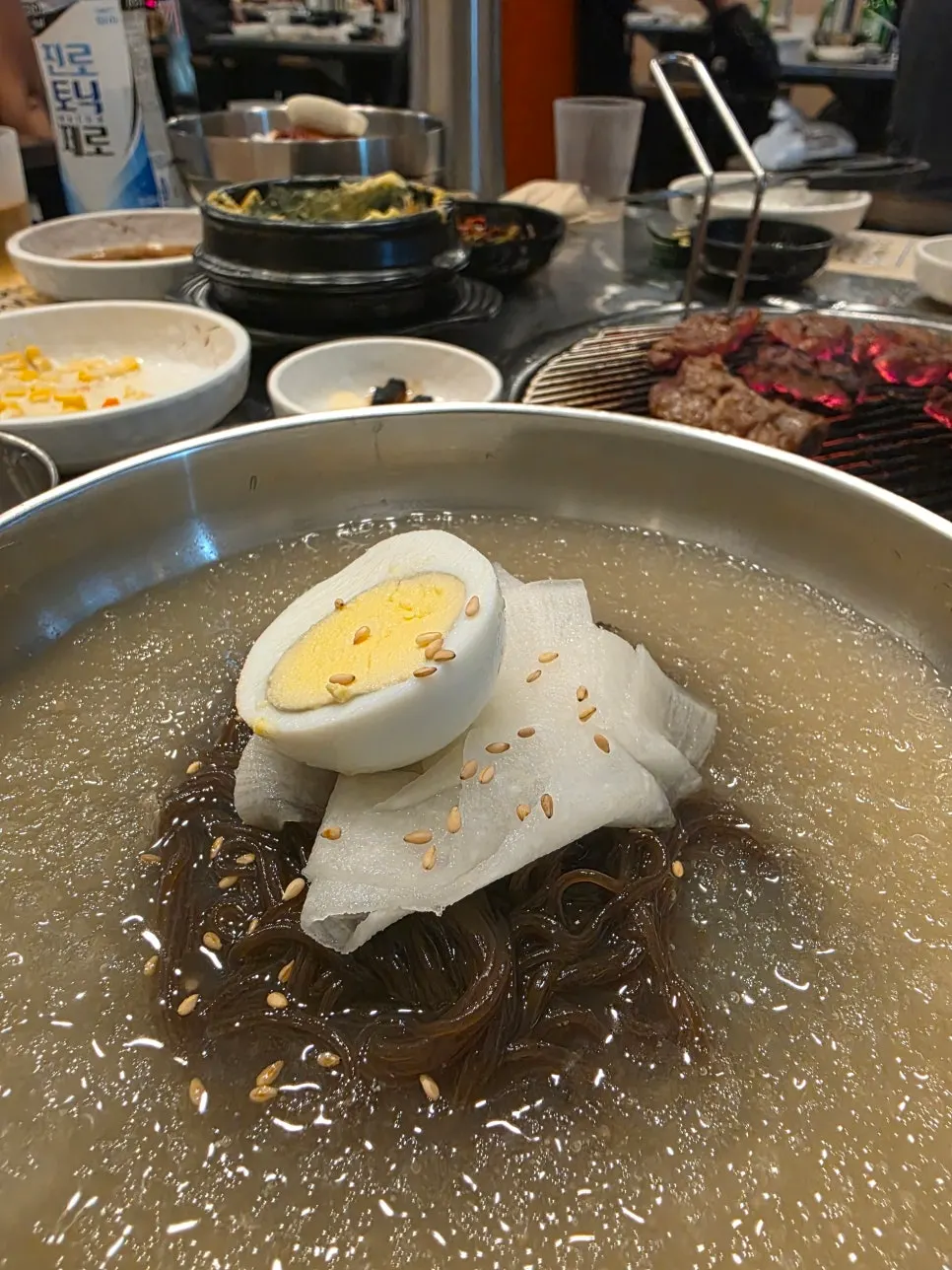 Naengmyeon ordered for dessert