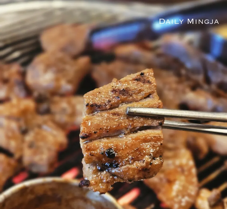 A glossy, well-cooked piece of marinated pork rib