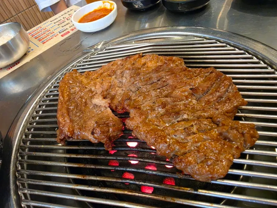 Charcoal placed on the table