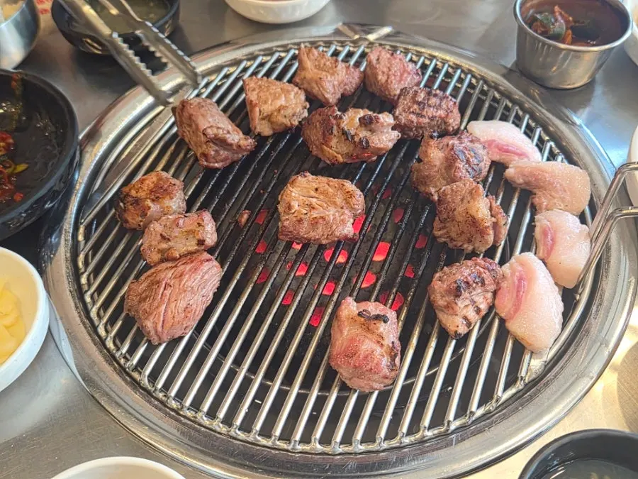 Tannae Paju Main Branch, a charcoal-grilled pork restaurant in Garam-maeul, Paju