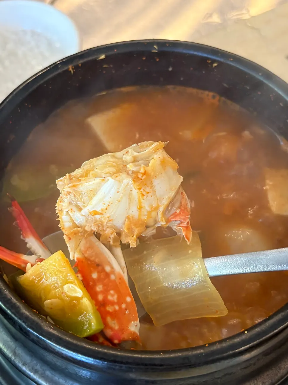 Crab doenjang stew loaded with ingredients