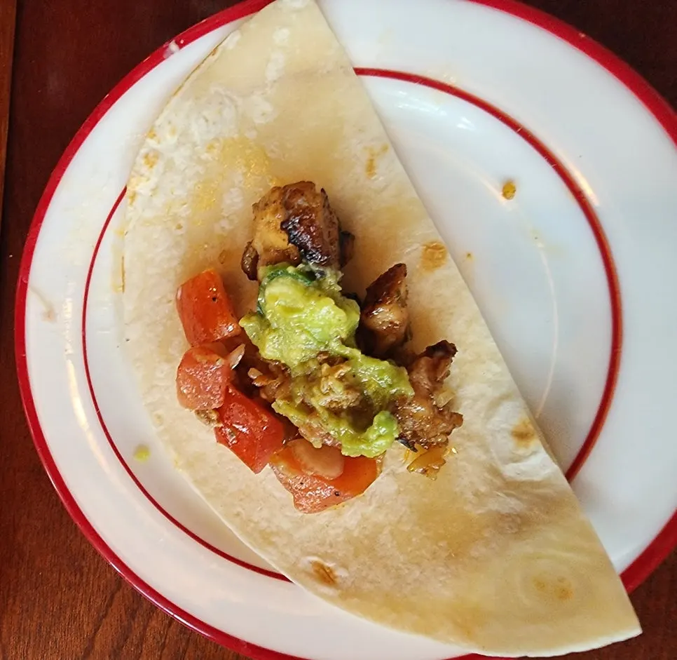 Close-up of the taco plate