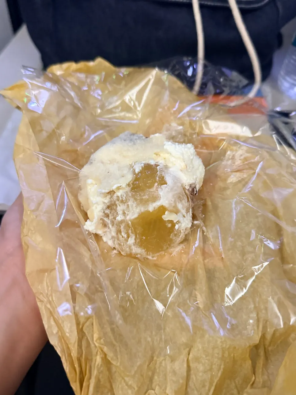 A bitten fruit mochi
